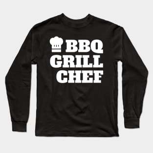 BBQ Grill Chef Funny Barbecue Cook Hat Long Sleeve T-Shirt